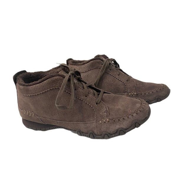 Skechers Brown Suede Bikers Lineage Lace Up Chukka Mocs Booties, Size 6.5 - Picture 7 of 10